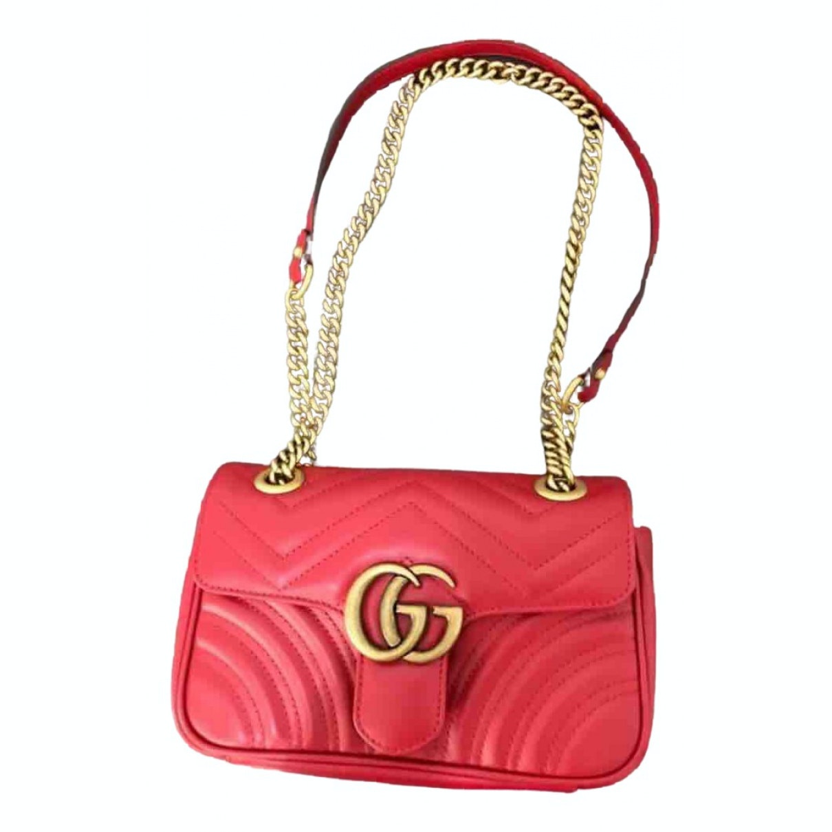 Gucci marmont red leather handbag