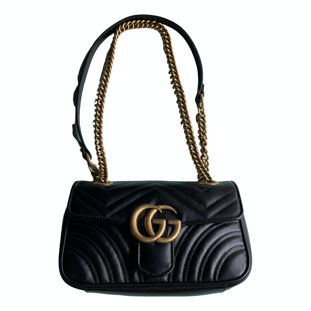 Gucci marmont black leather handbag