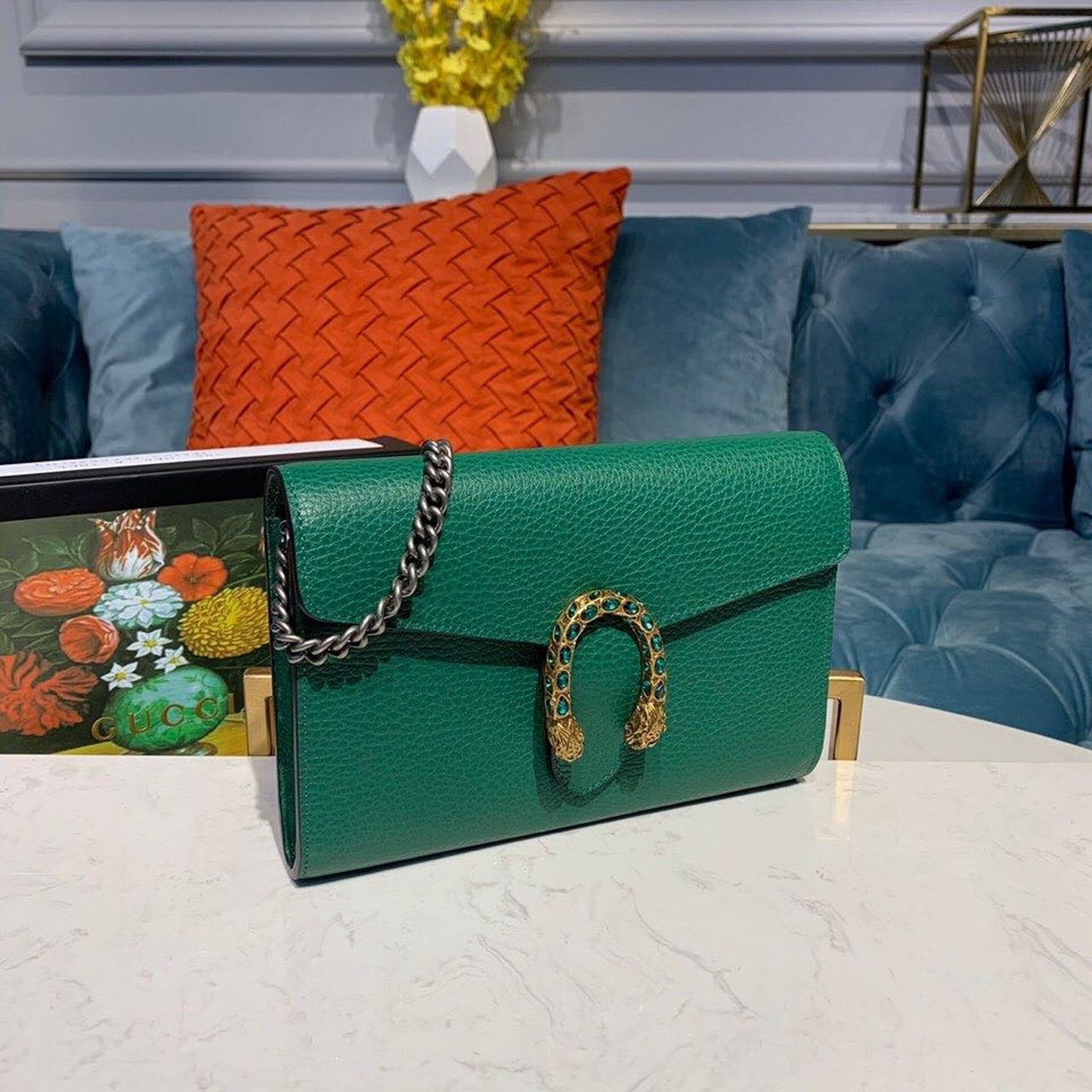 gg Dionysus Emerald Metal-Free Tanned Green Mini Chain Mini Bag Beaunoirrbeaunoirr Caogx