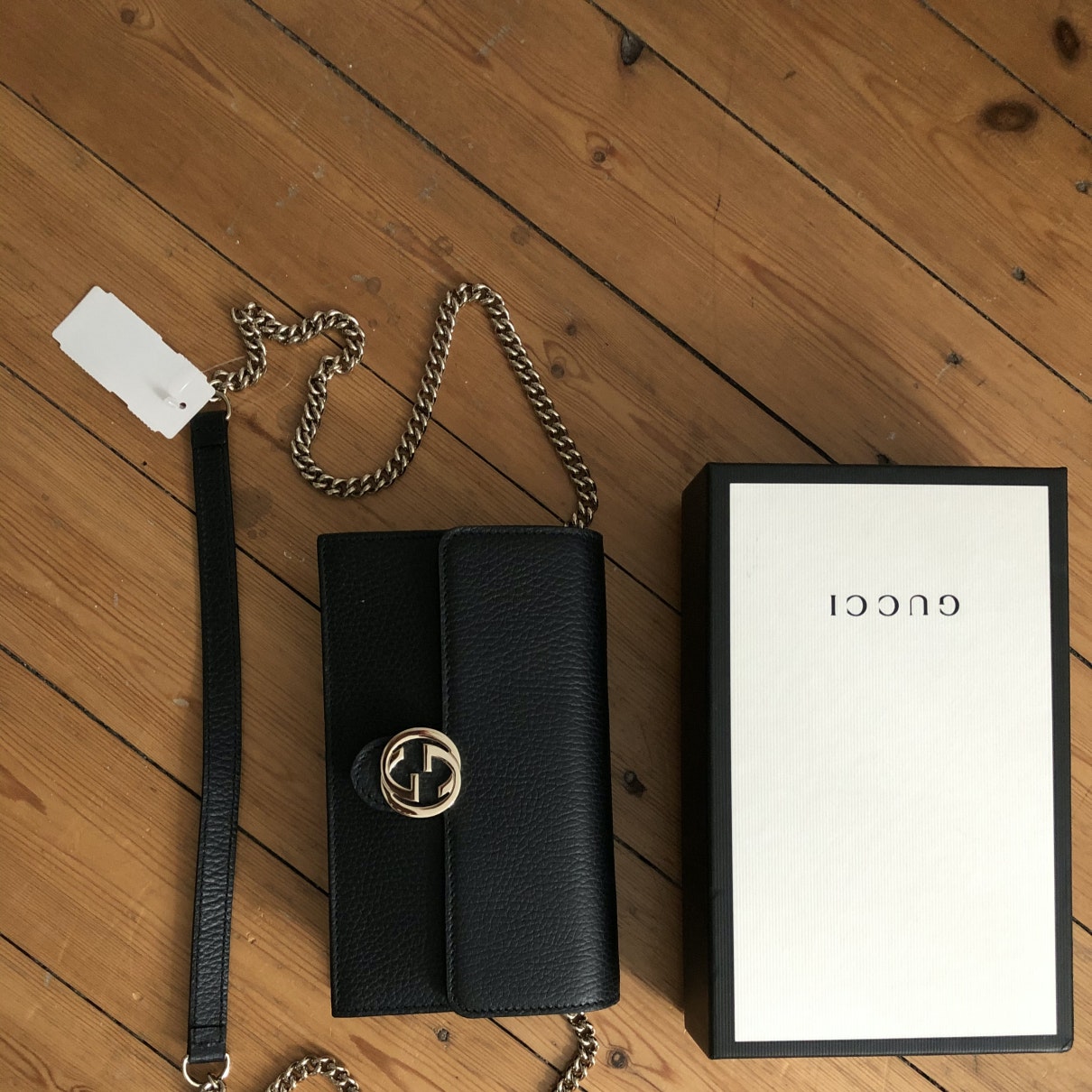 Gucci interlocking black leather handbag