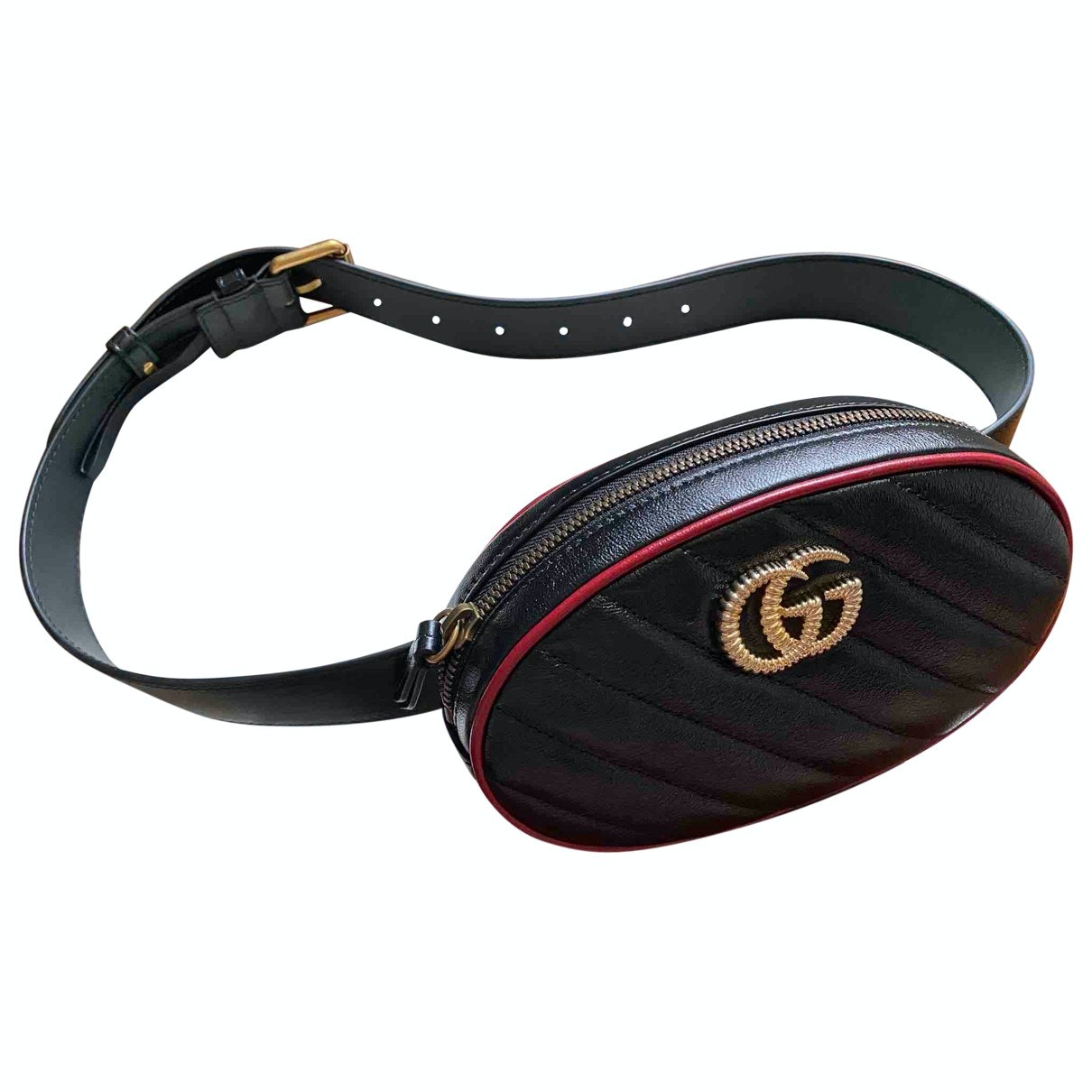 Gucci marmont black leather clutch bag