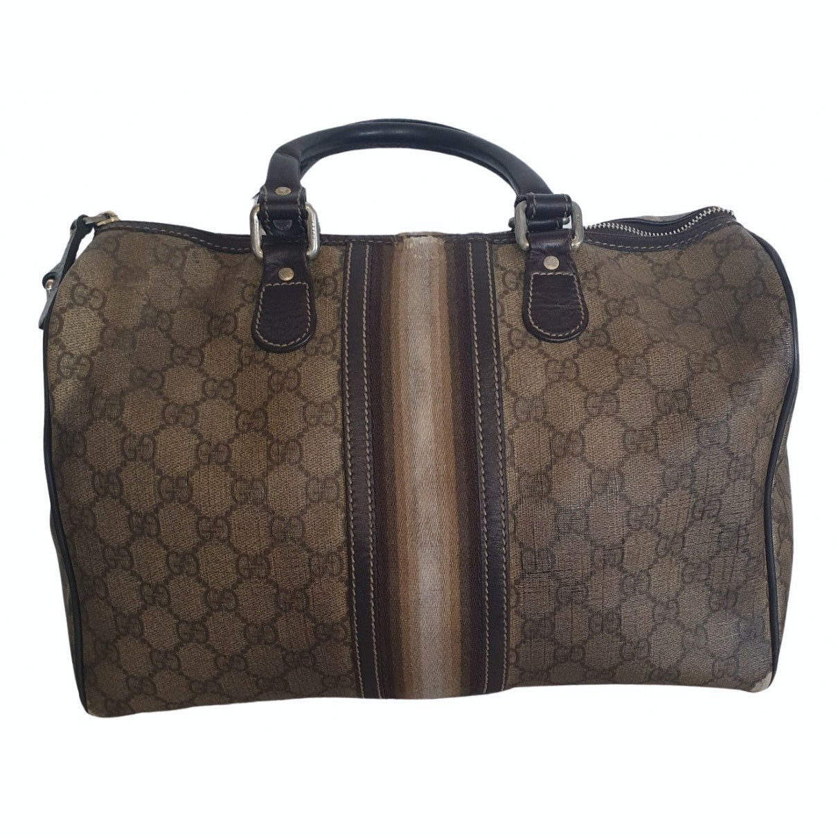 Gucci boston brown cloth handbag