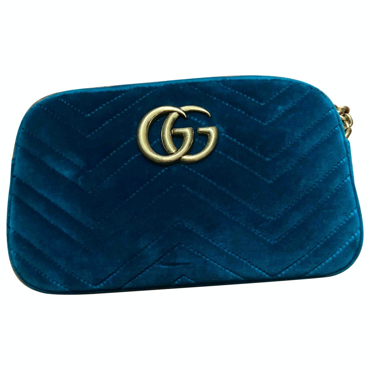 Gucci marmont turquoise velvet handbag