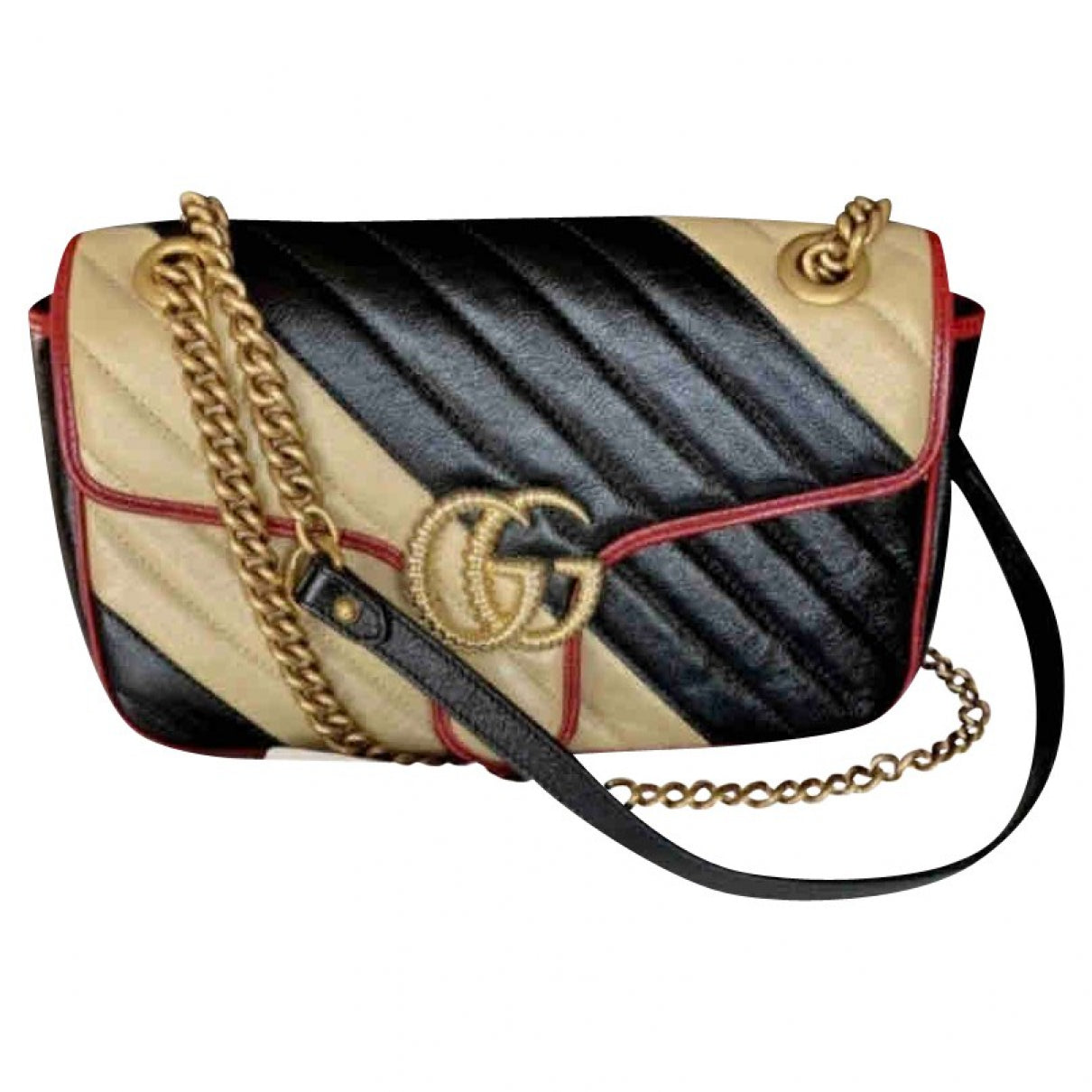 Gucci marmont beige leather handbag