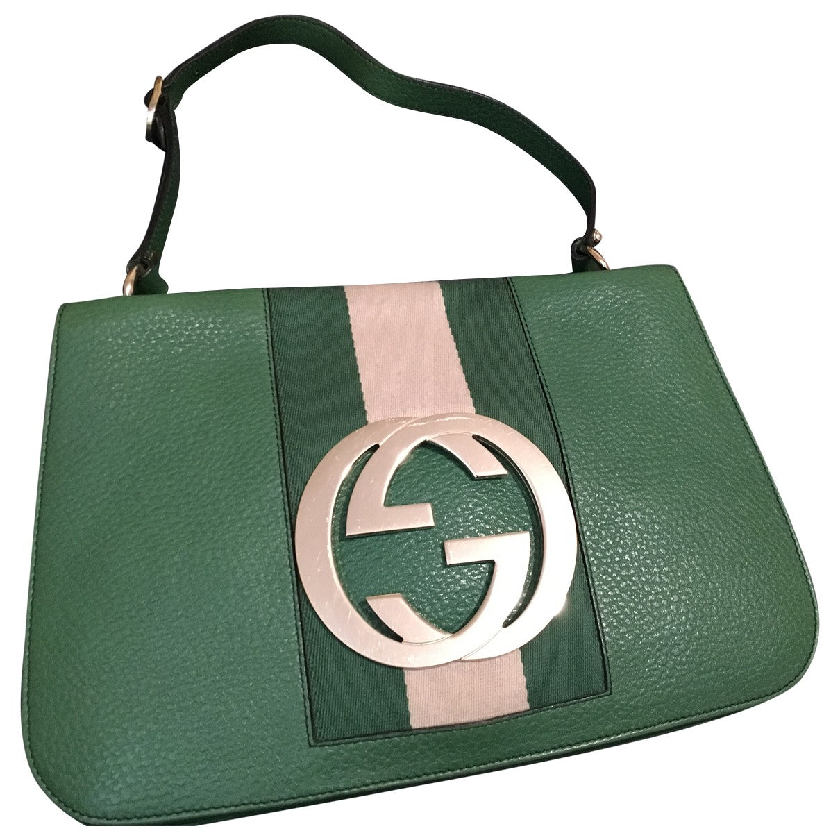 Gucci interlocking green leather handbag