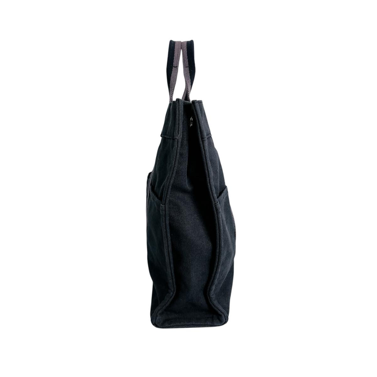 Hermes Tote Bag Her Line Canvas Black
