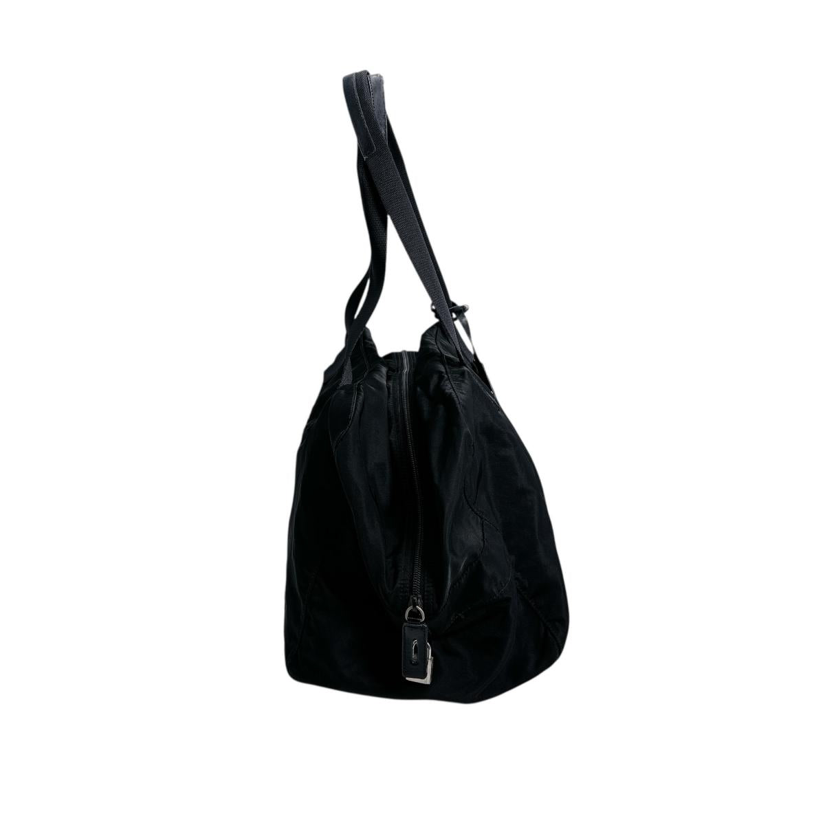 Boston Duffel Bag Plain Travel Bag Duffle Nylon Black