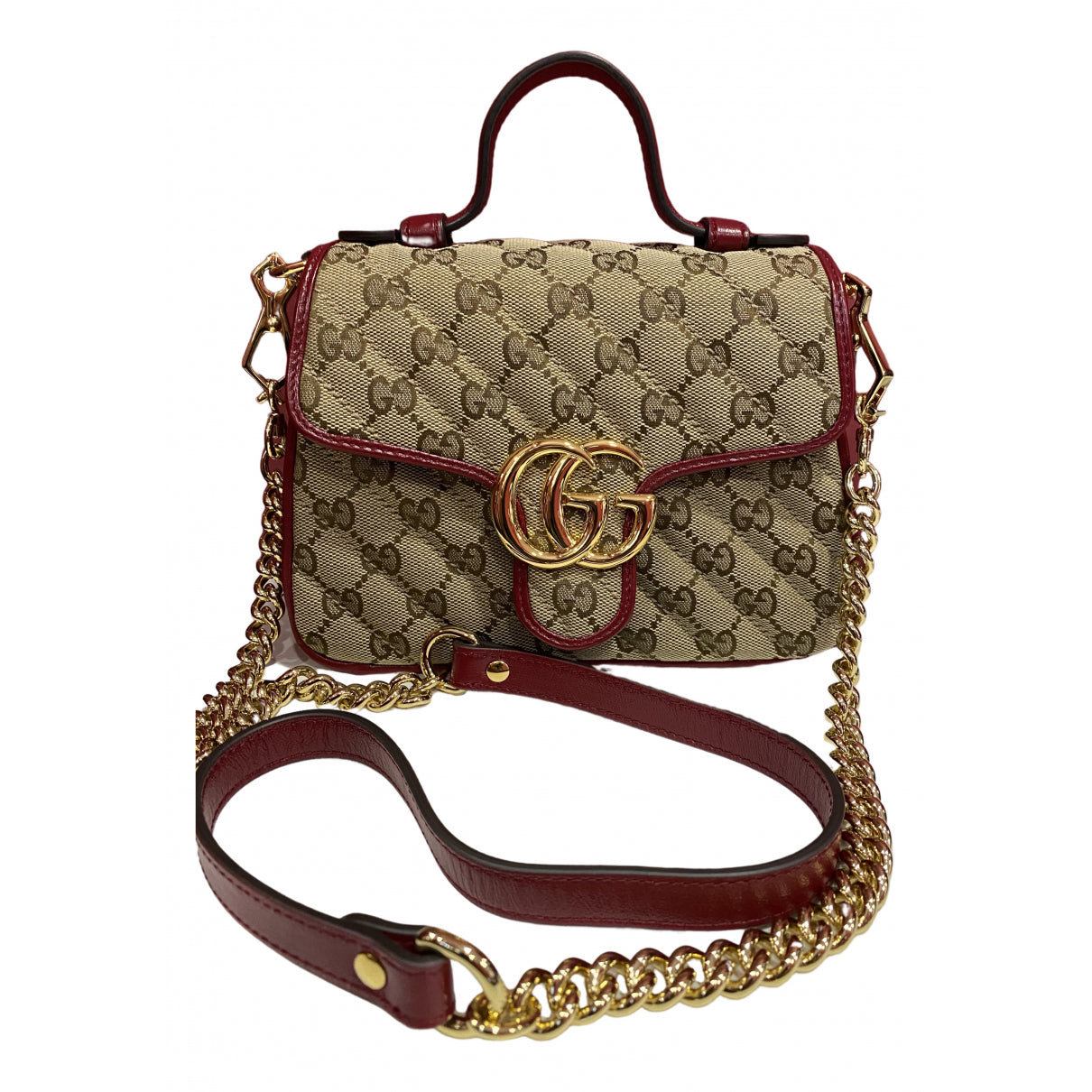 Gucci marmont beige cloth handbag