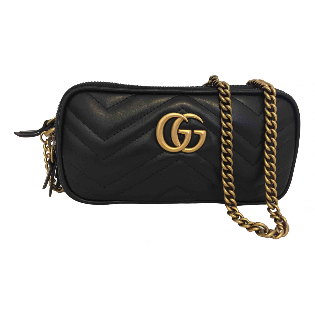Gucci marmont black leather handbag