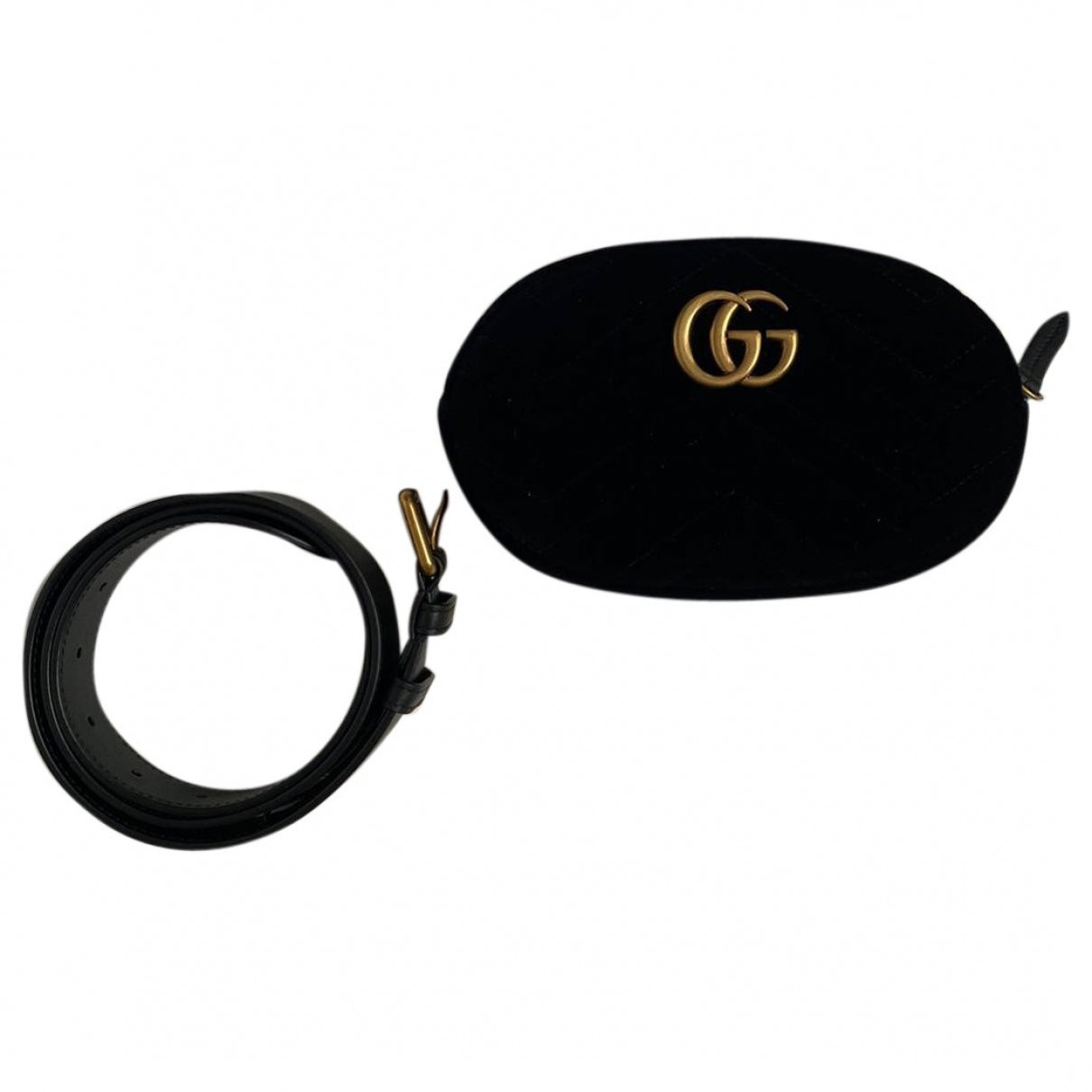 Gucci marmont black velvet clutch bag