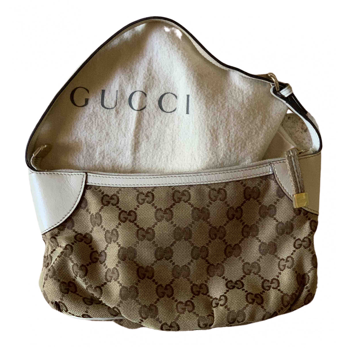 Gucci white leather handbag