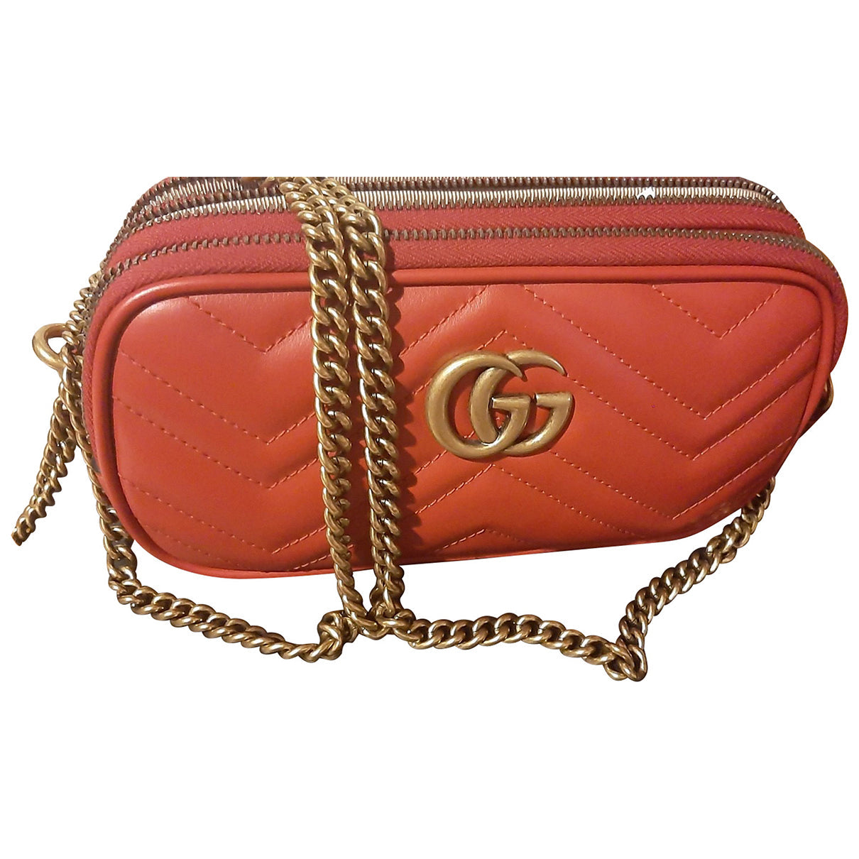 Gucci marmont red leather handbag