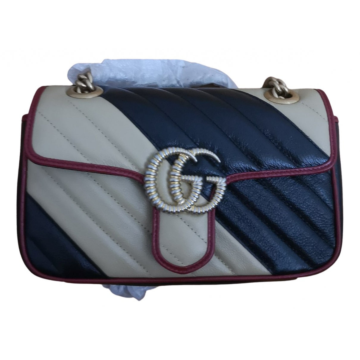 Gucci marmont beige leather handbag