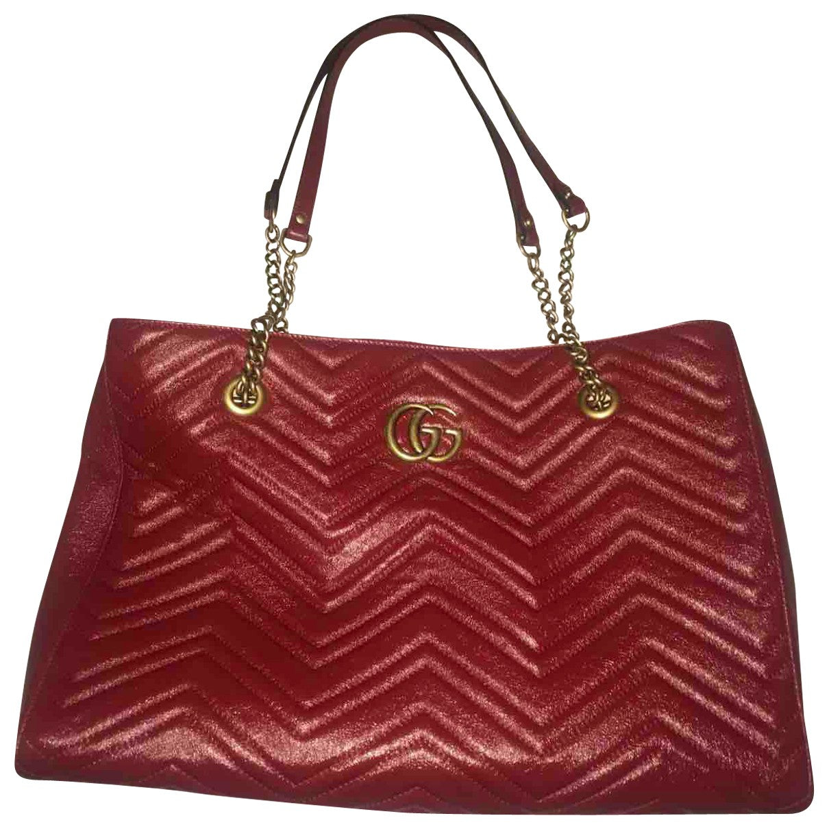 Gucci marmont red leather handbag