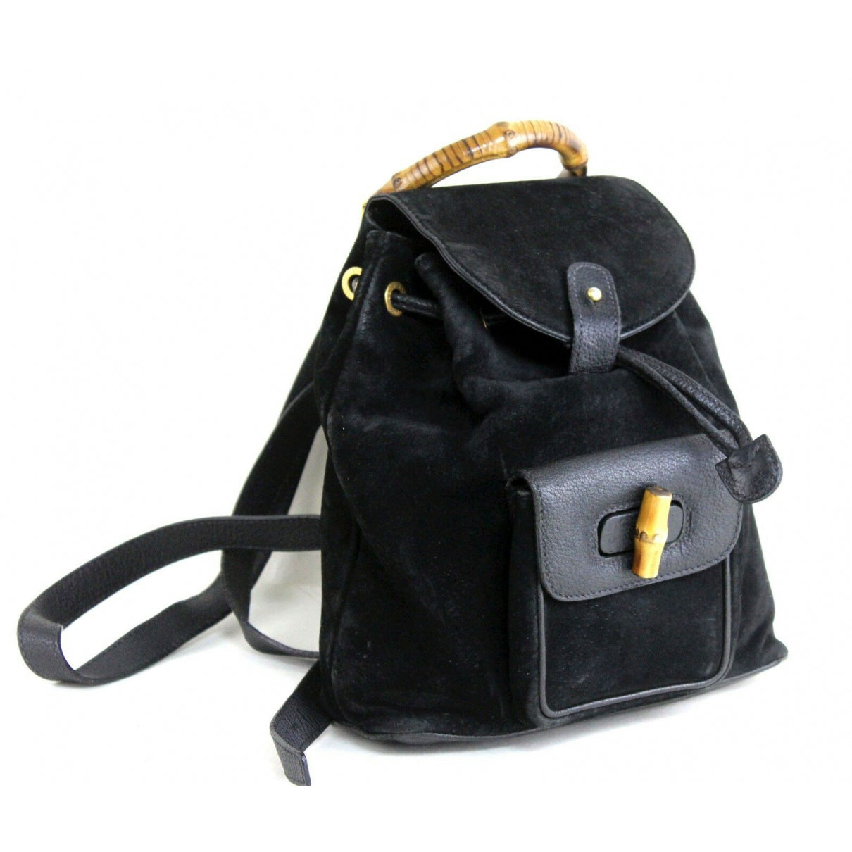 Gucci black leather backpacks