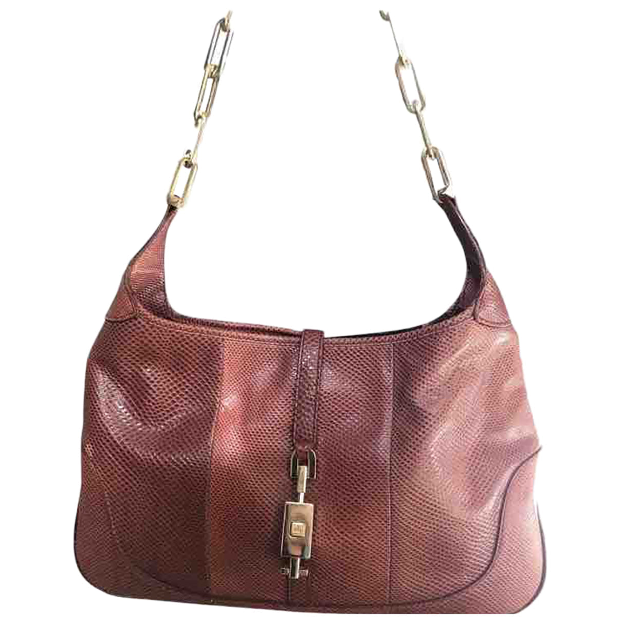 Gucci jackie pink lizard handbag