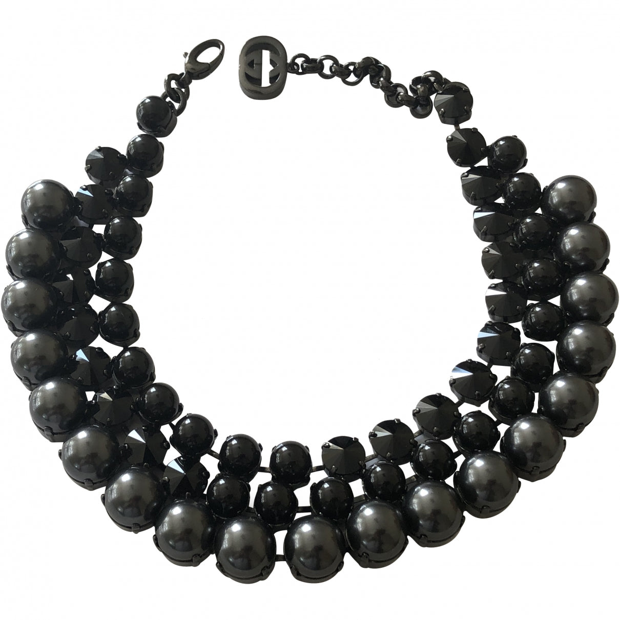 Gucci grey metal necklaces
