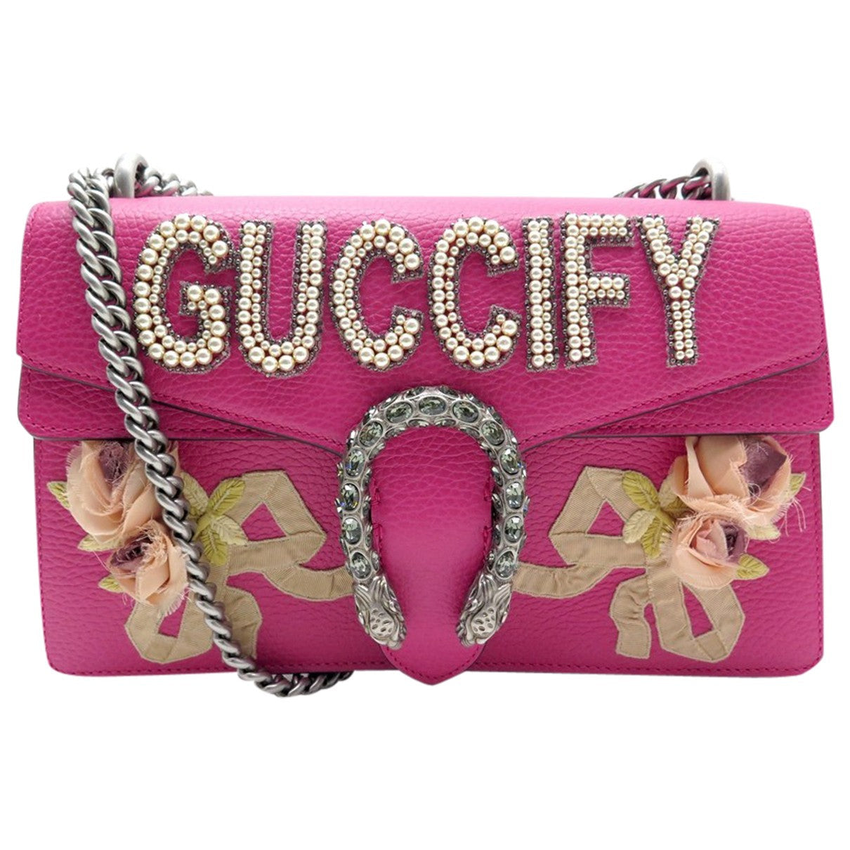 Gucci dionysus pink leather handbag