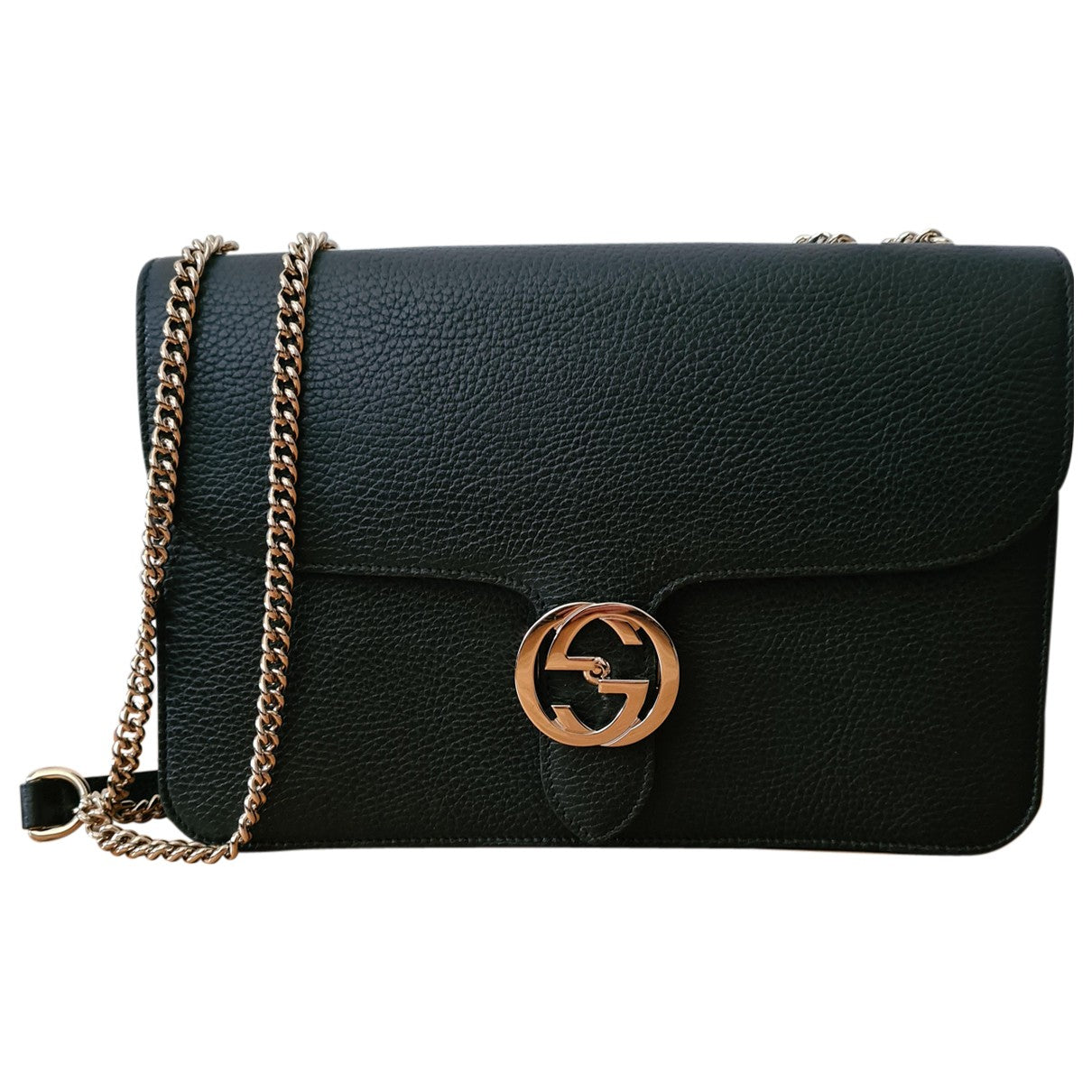 Gucci interlocking black leather handbag