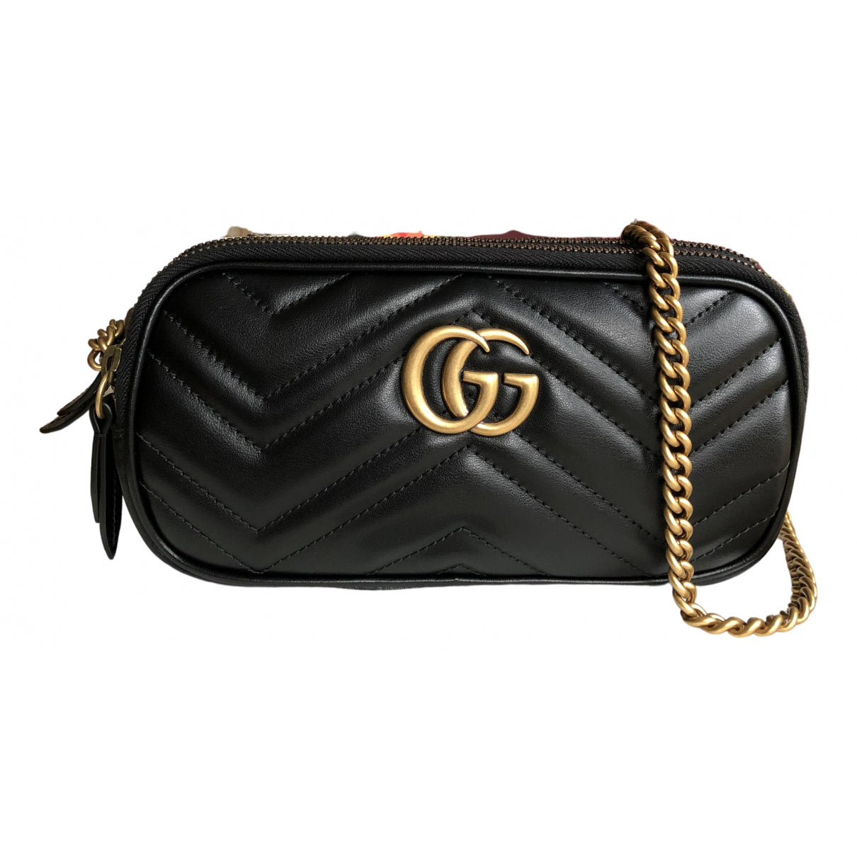 Gucci marmont black leather handbag