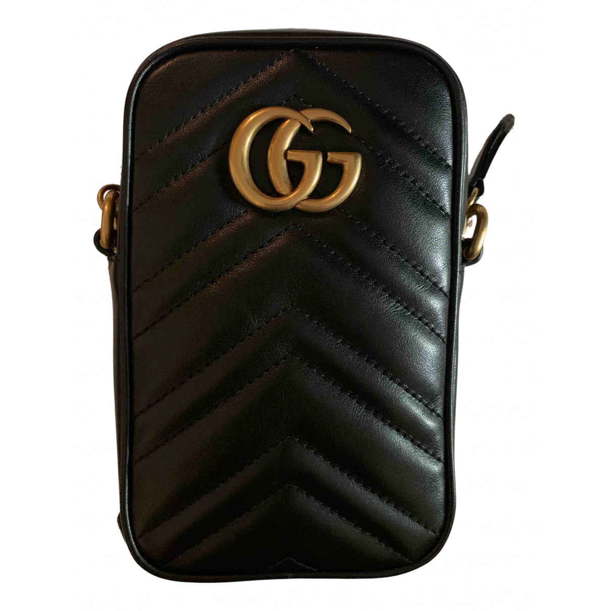 Gucci marmont black leather handbag