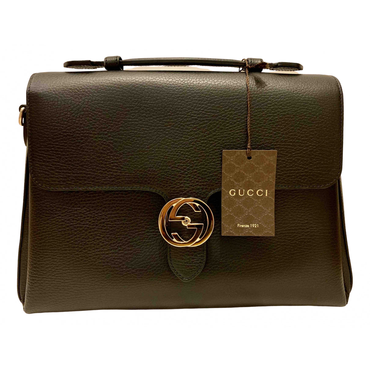Gucci interlocking black leather handbag