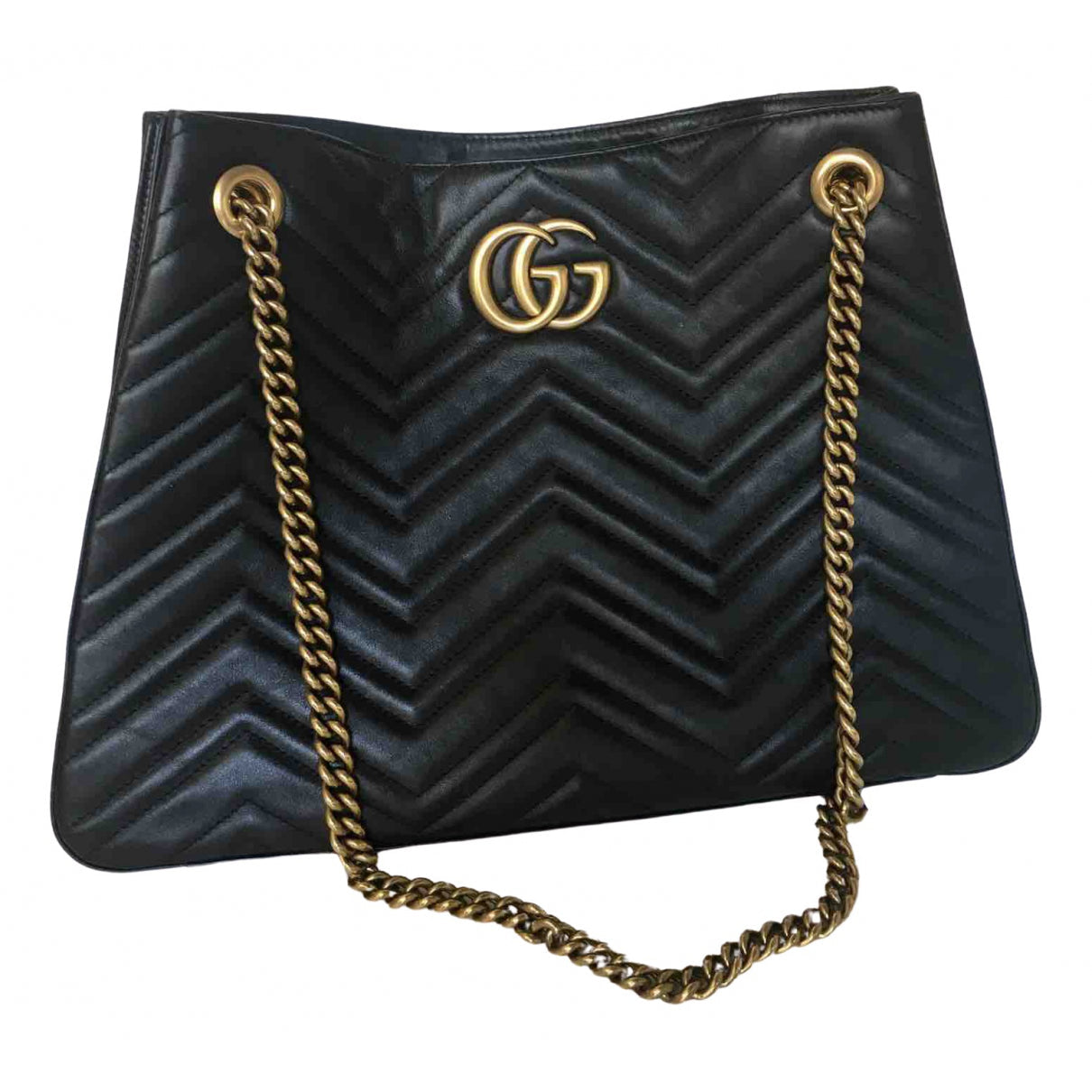 Gucci marmont black leather handbag