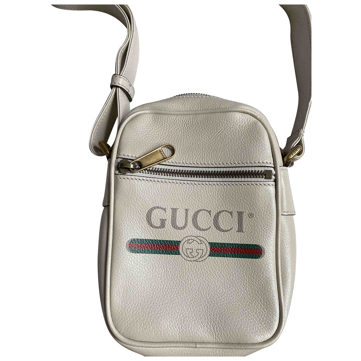 Gucci white leather handbag