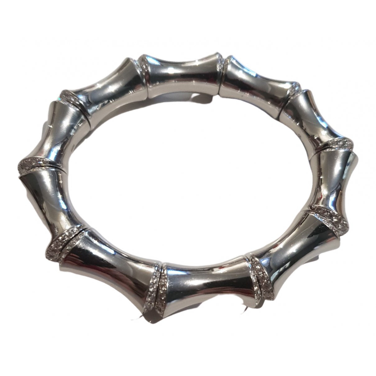 Gucci bamboo silver white gold bracelets
