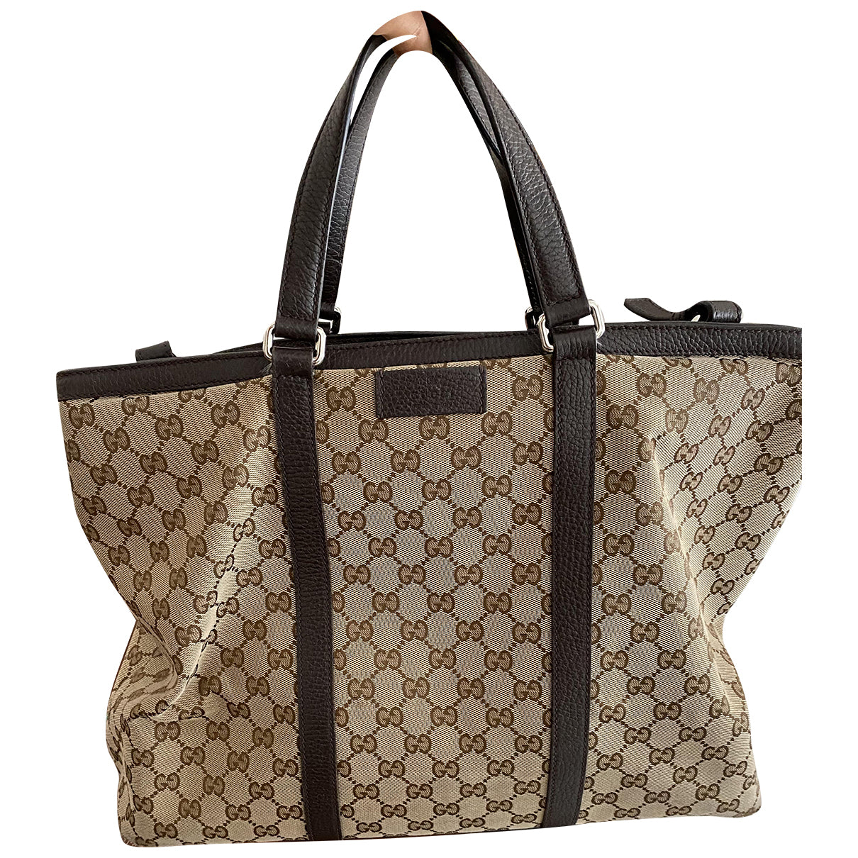 Gucci brown cloth handbag
