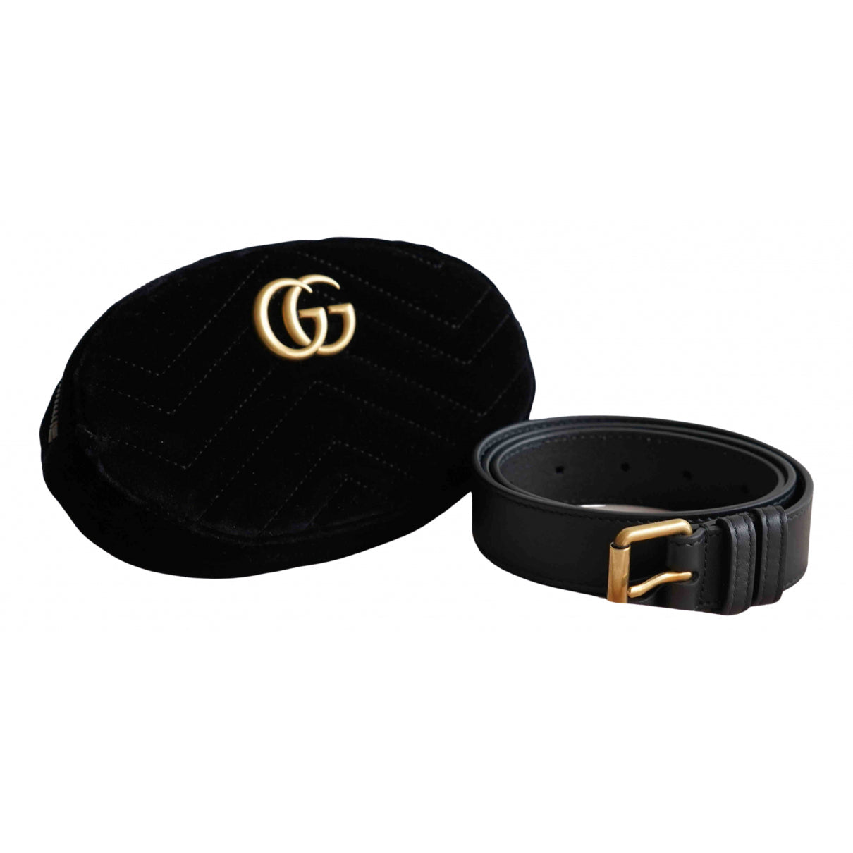 Gucci marmont black velvet handbag