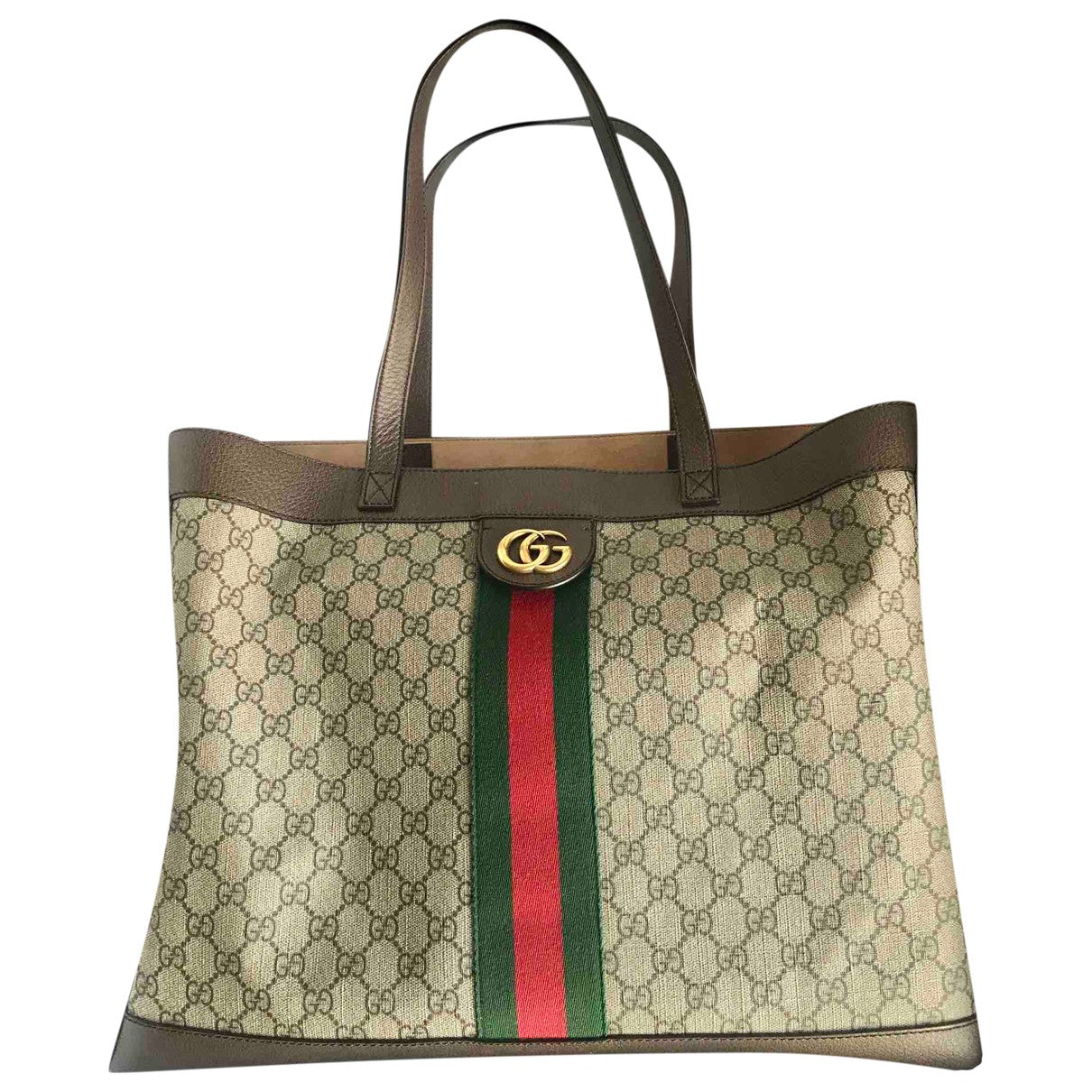 Gucci ophidia brown cloth handbag