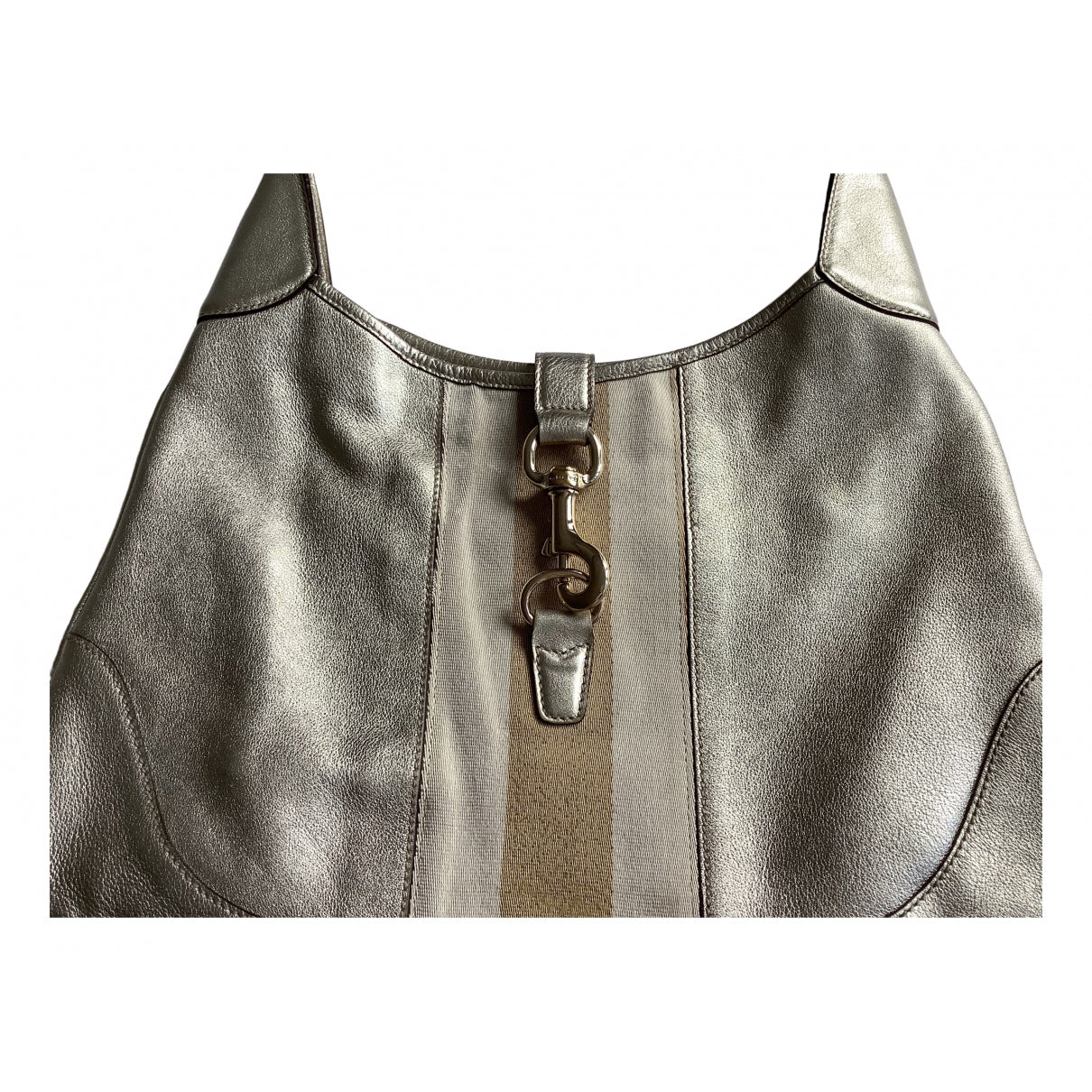 Gucci jackie silver leather handbag