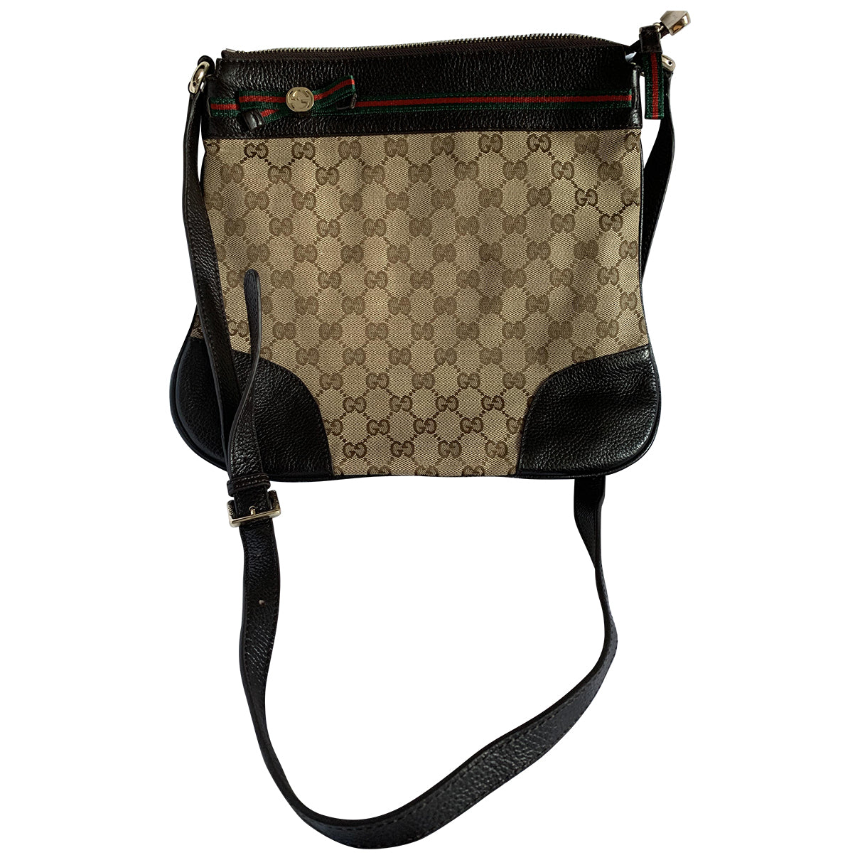 Gucci brown cloth handbag