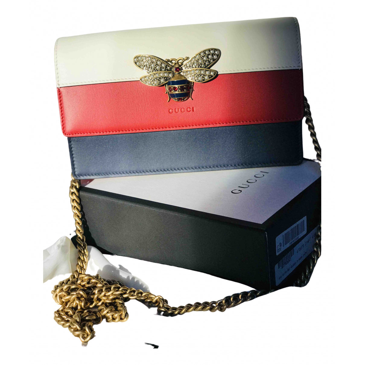 Gucci queen margaret multicolour leather handbag
