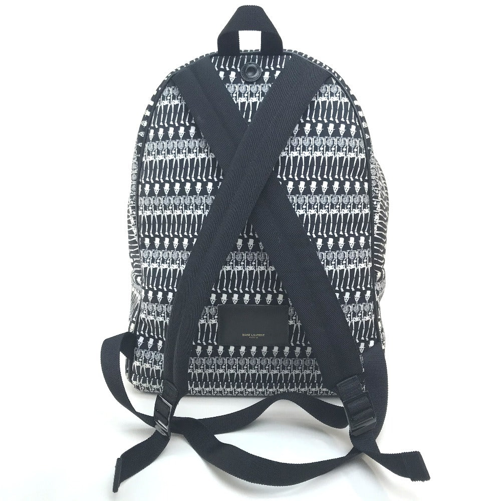 Saint Paris Backpack Skull Pattern Women Canvas Black