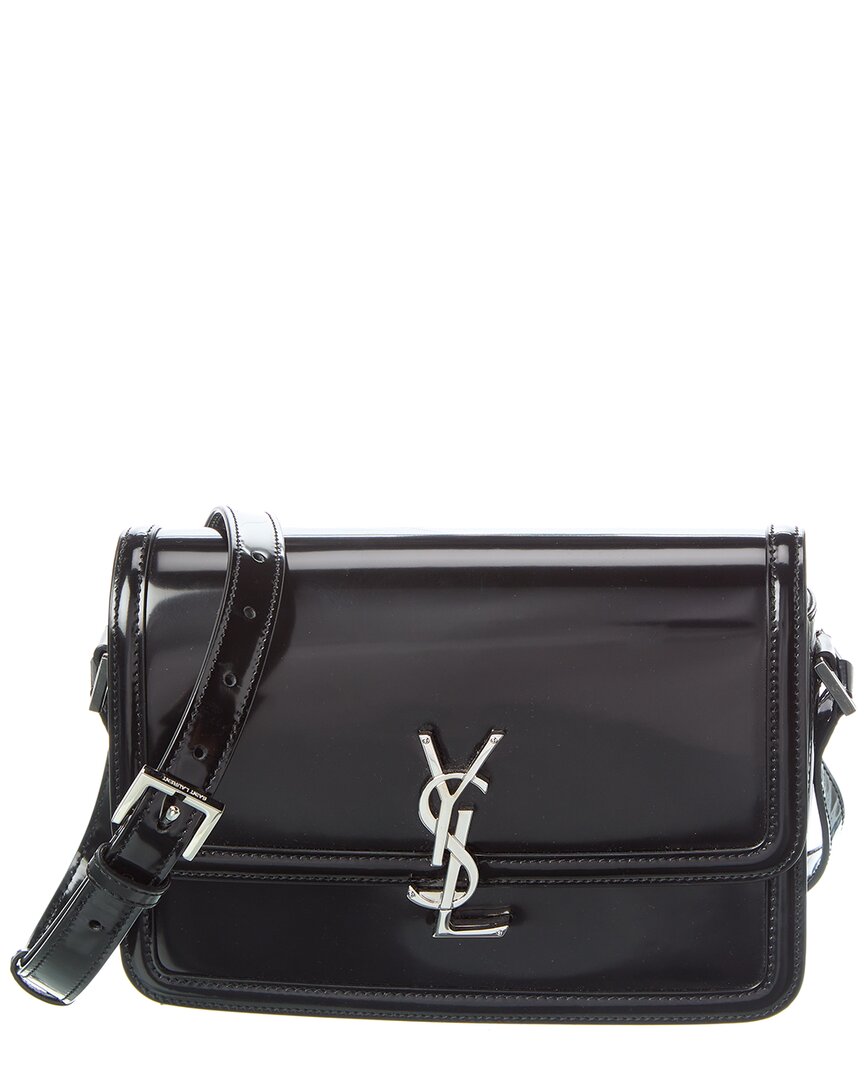 YSL Saint Laurent Solferino Shoulder Bag Leather Black Medium