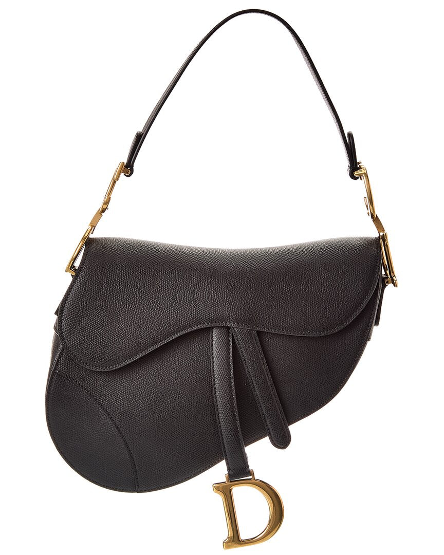 Dior Handbag Dnu Saddle Shoulder Bag Leather Black Medium