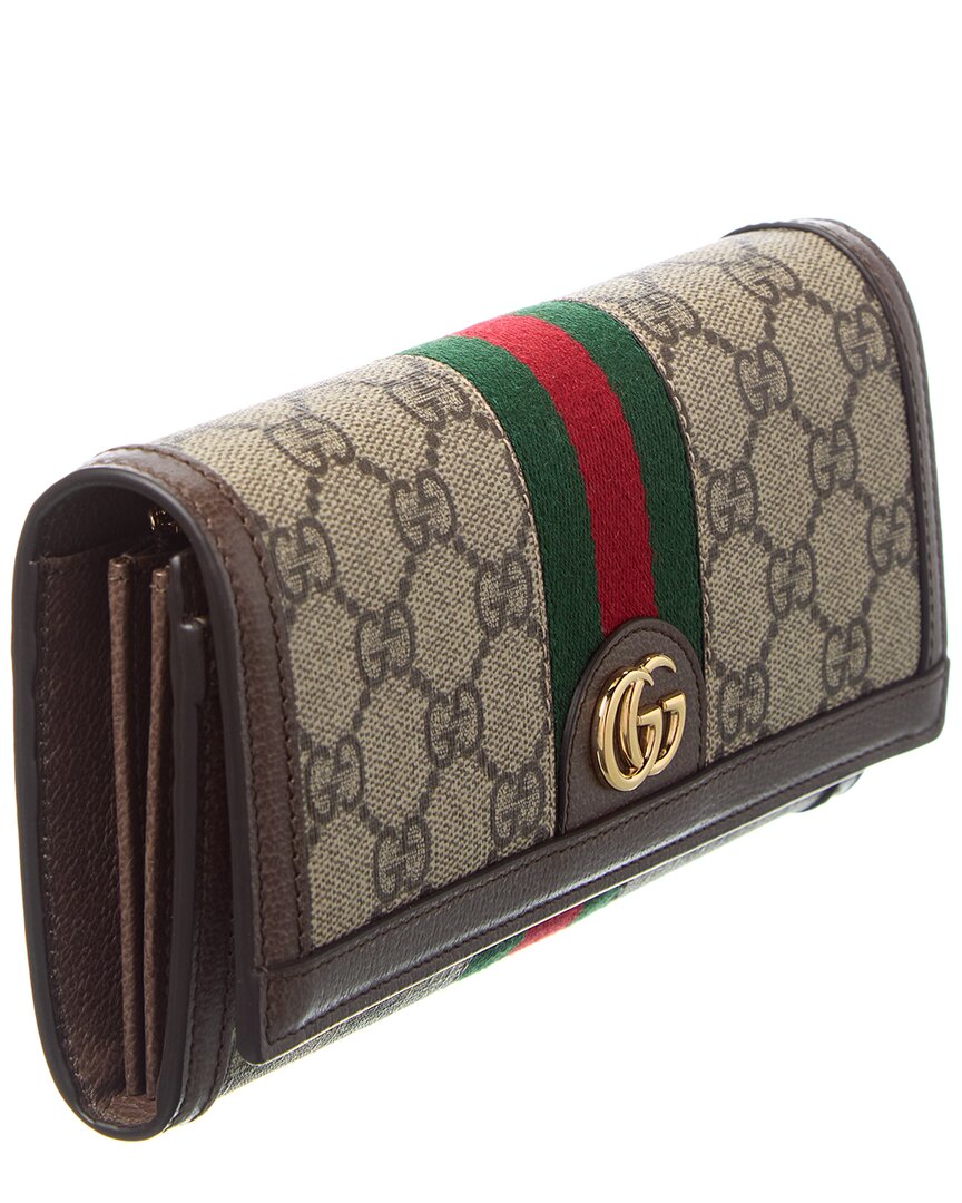 Gucci Ophidia Gg Supreme Canvas & Leather Wallet On Chain