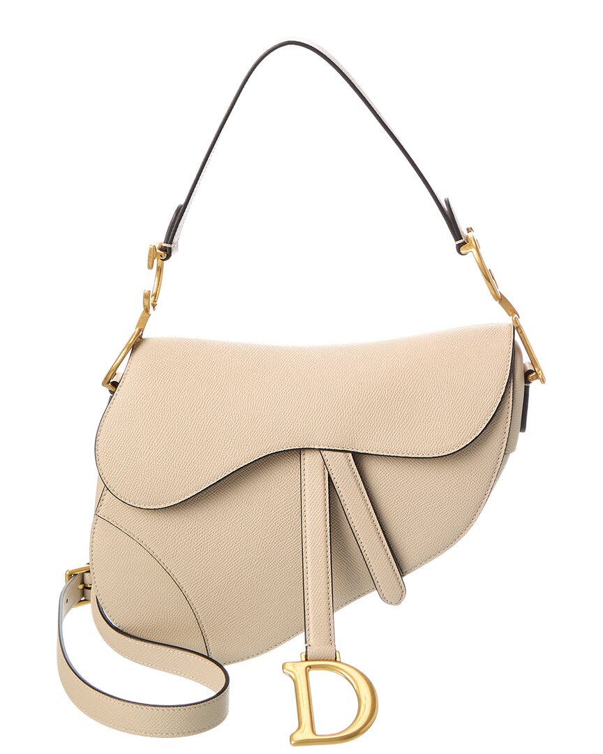 Dior Handbag Cd Signature Saddle Bag Leather Beige