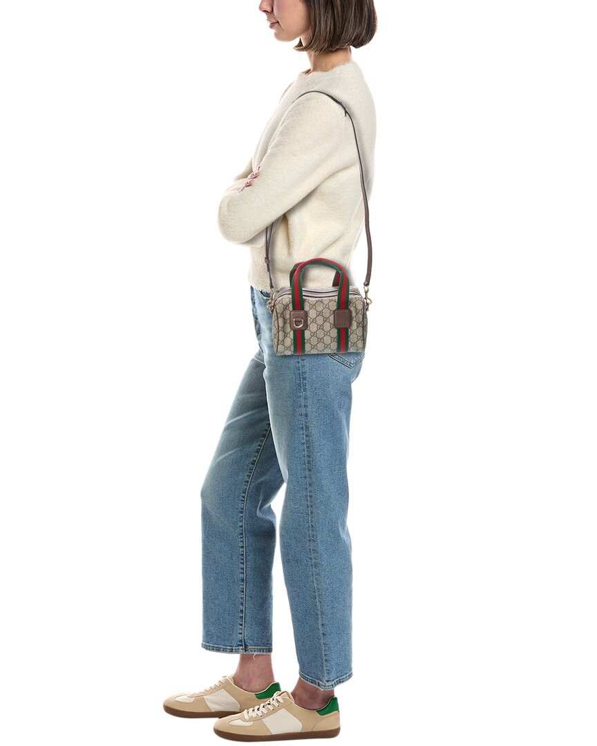 Gucci Mini Gg Supreme Canvas & Leather Shoulder Bag