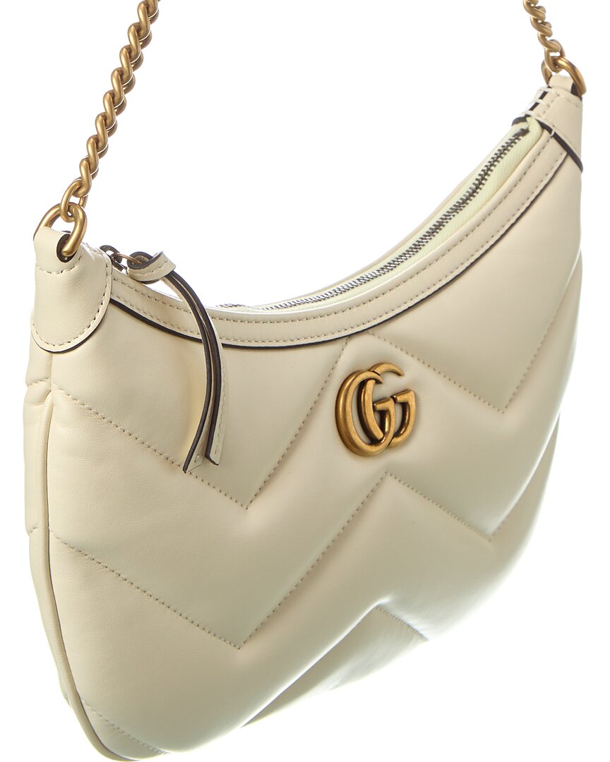 Gucci Gg Marmont Small Leather Shoulder Bag, Os, White