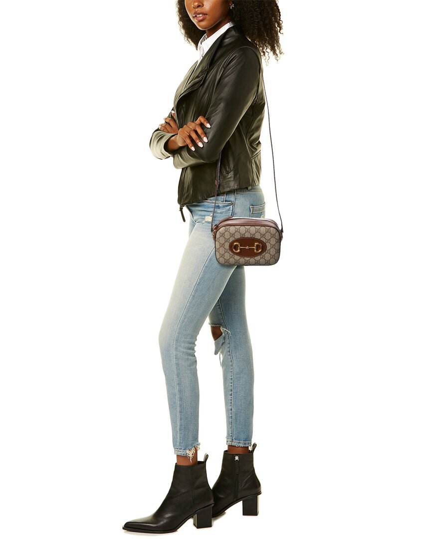 Gucci Horsebit 1955 Small Gg Supreme Canvas & Leather Shoulder Bag