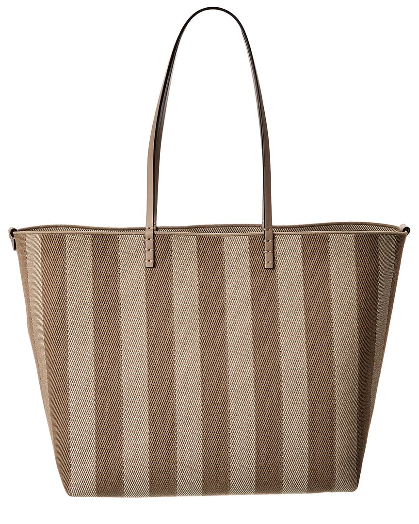 Fendi Handbag Roll Ff & Tote 6 Leather Canvas Brown Tote Bag