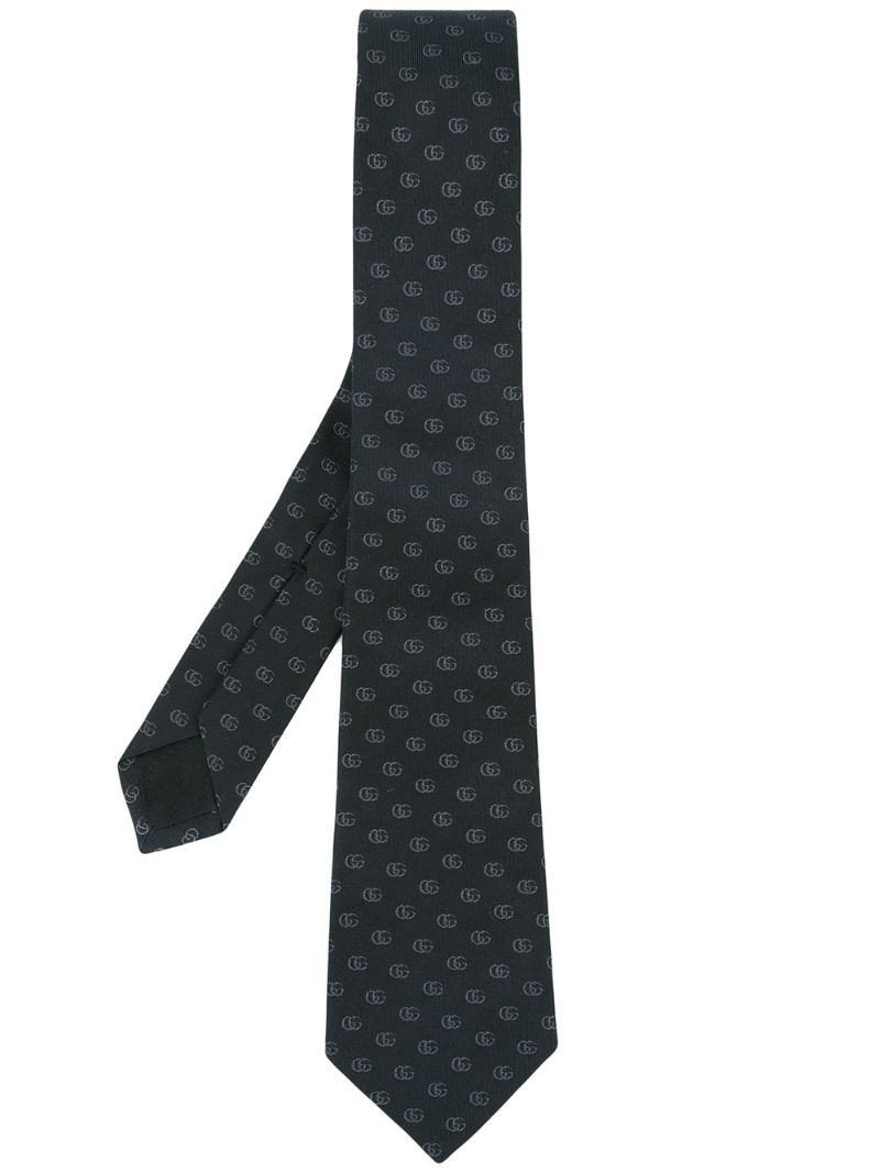 Gucci - logo pattern tie - men - Silk/Cupro - One Size - Blue