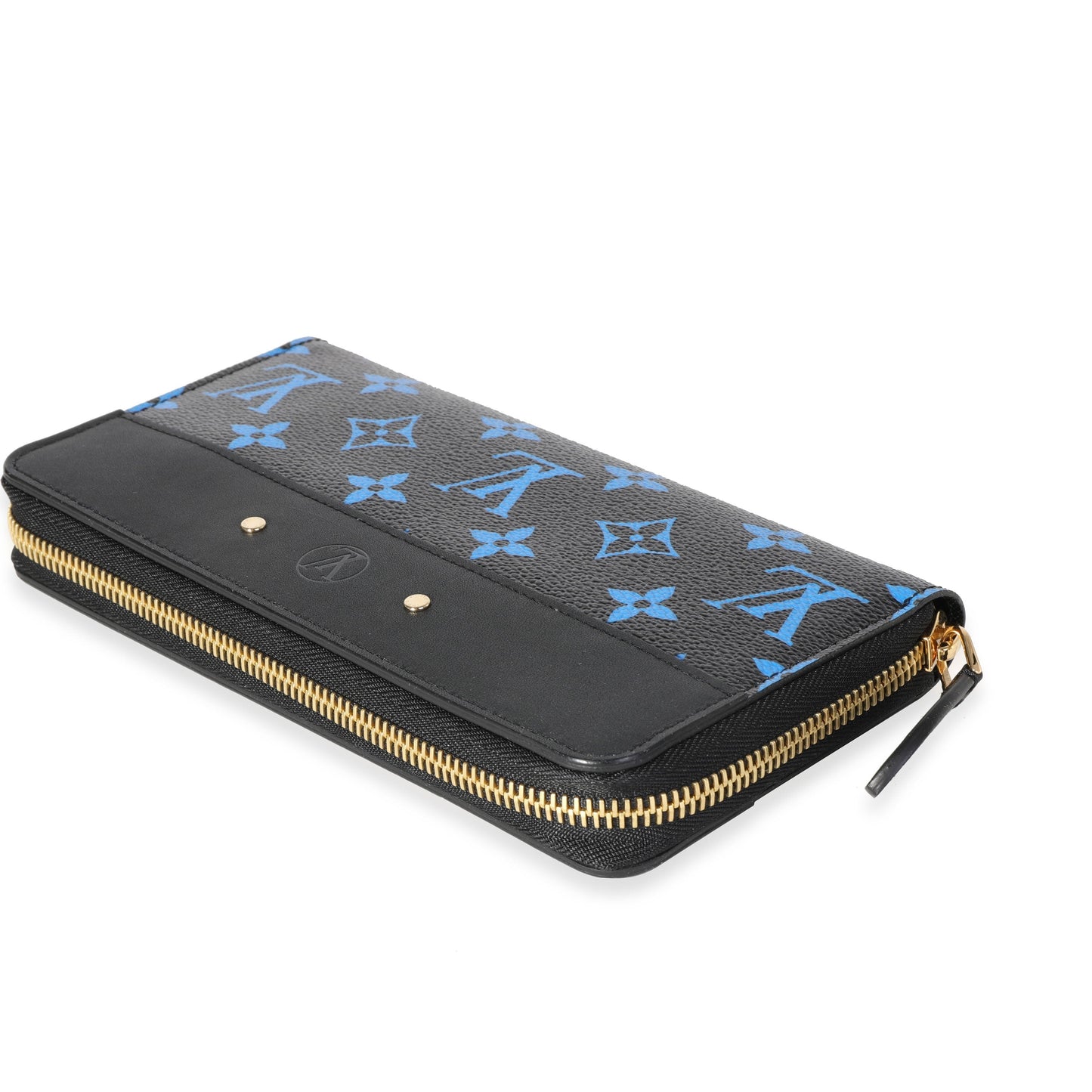 Louis Vuitton & Zippy Monogram Canvas Black Blue Wallet Case