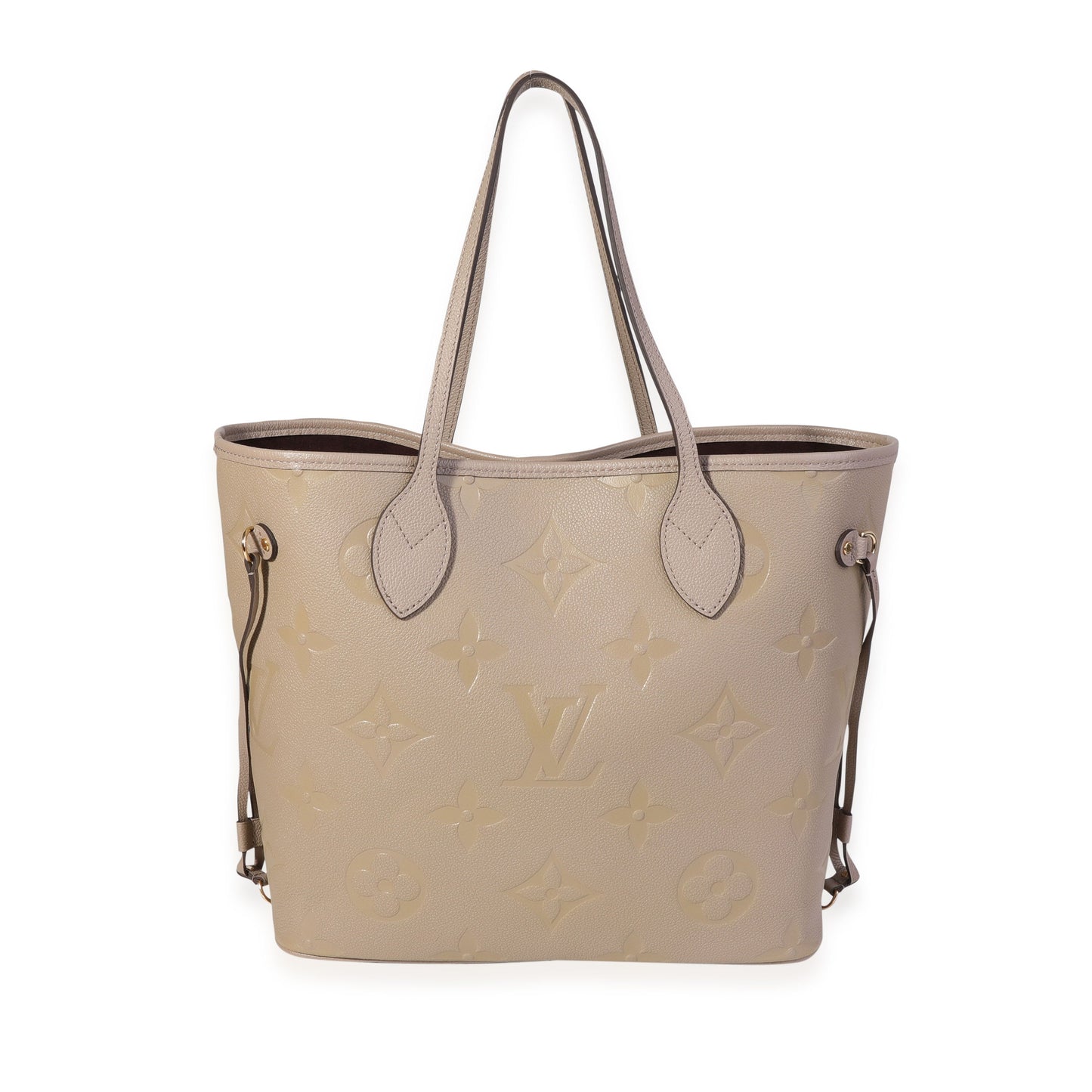 Louis Vuitton Tourterelle Empreinte Giant Neverfull MM Monogram Tote Bag