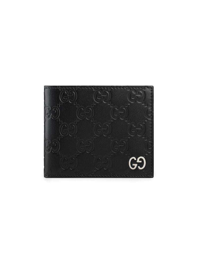 Gucci - GG Supreme folding wallet - men - metal/Leather - One Size - Black