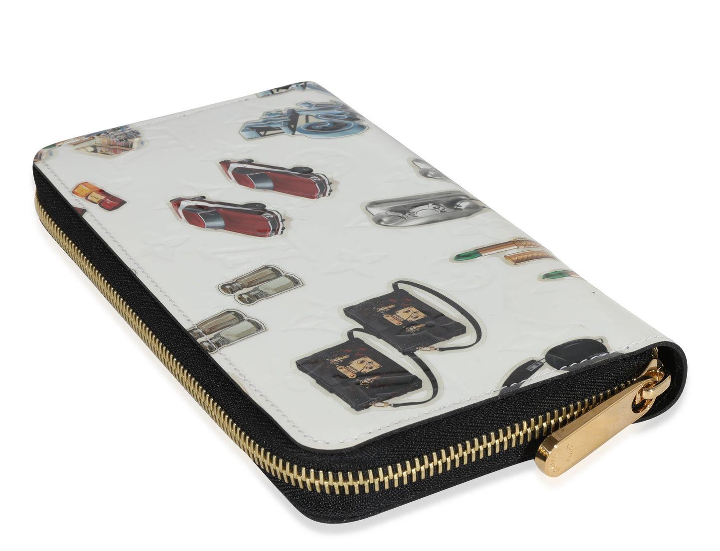 Louis Vuitton Vernis Stickers Animation Monogram White Wallet Case