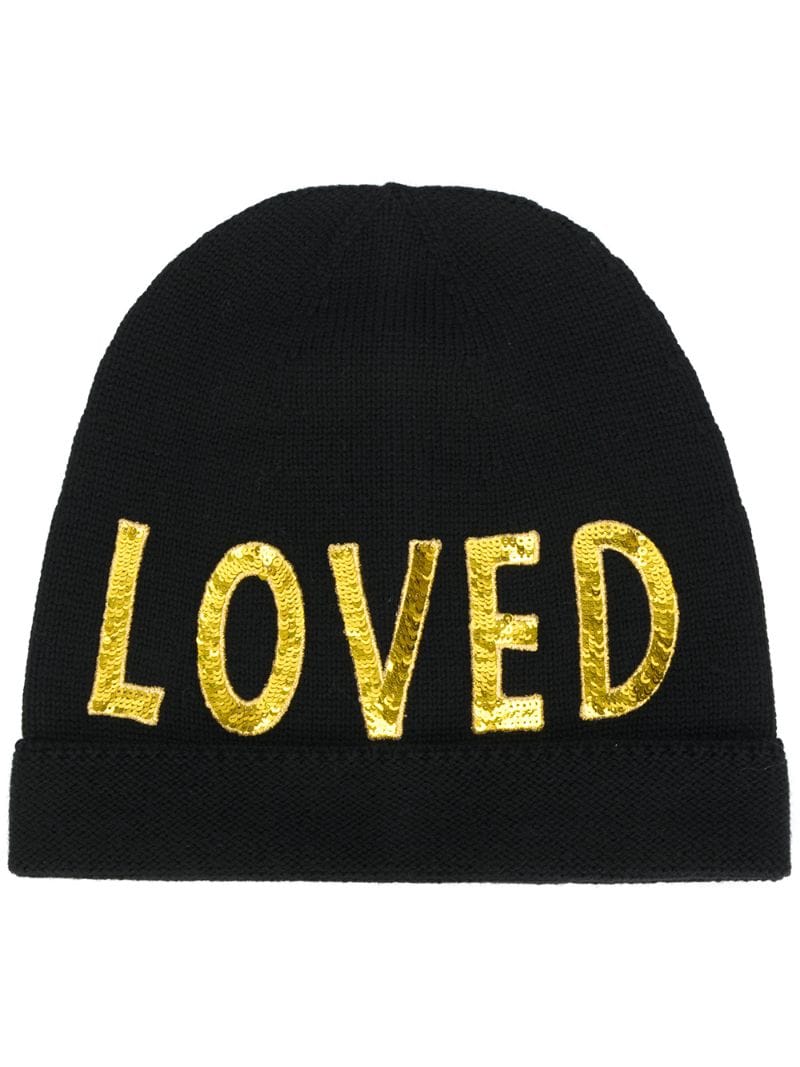 Gucci - Loved sequin-embellished beanie - women - Polyester/Wool - M, S - Black
